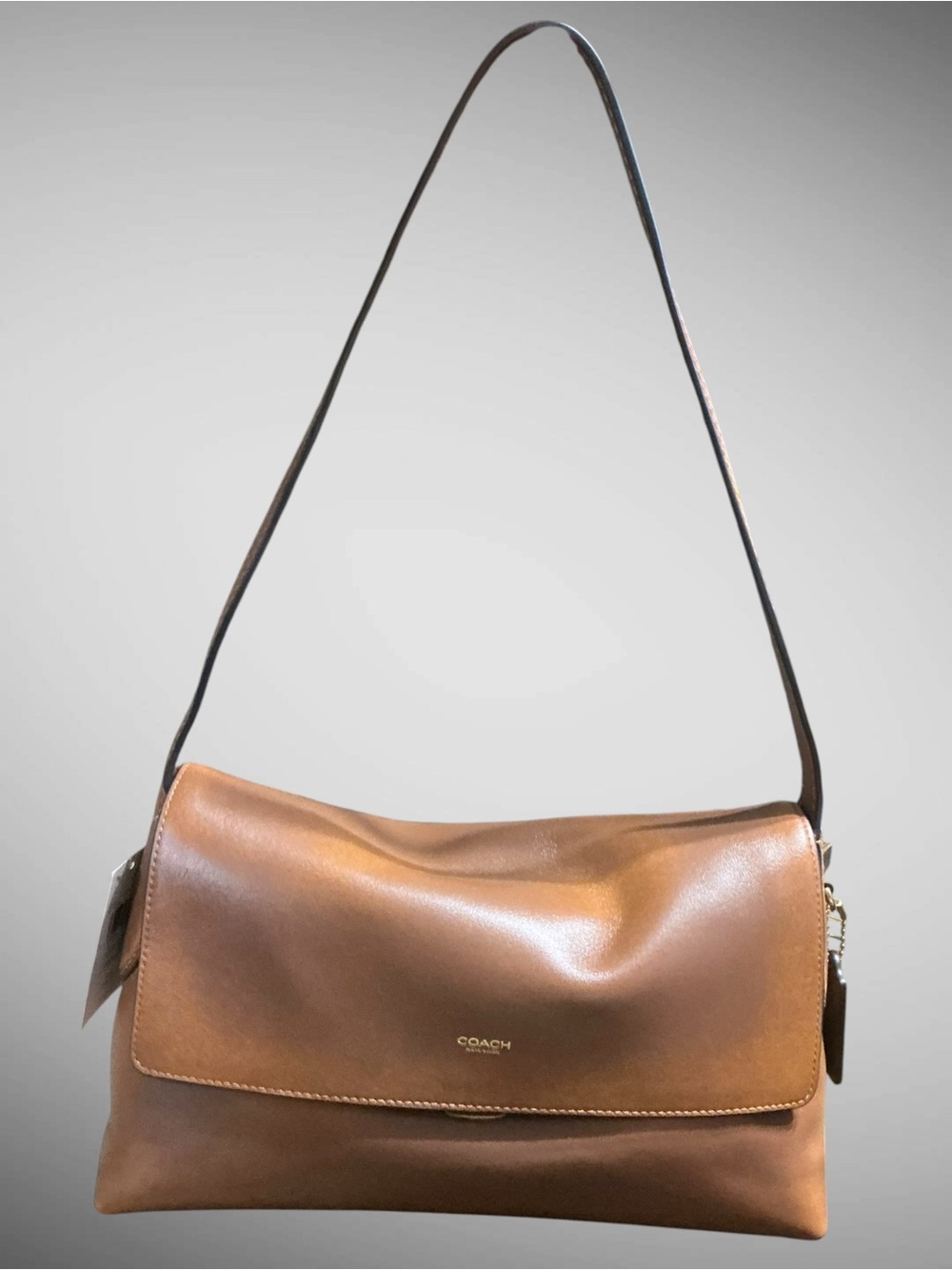 Coach Chelsea 30 Loved Leather Shoulder Bag Brown Pushlock NWT CEN58 - Picture 9 of 16